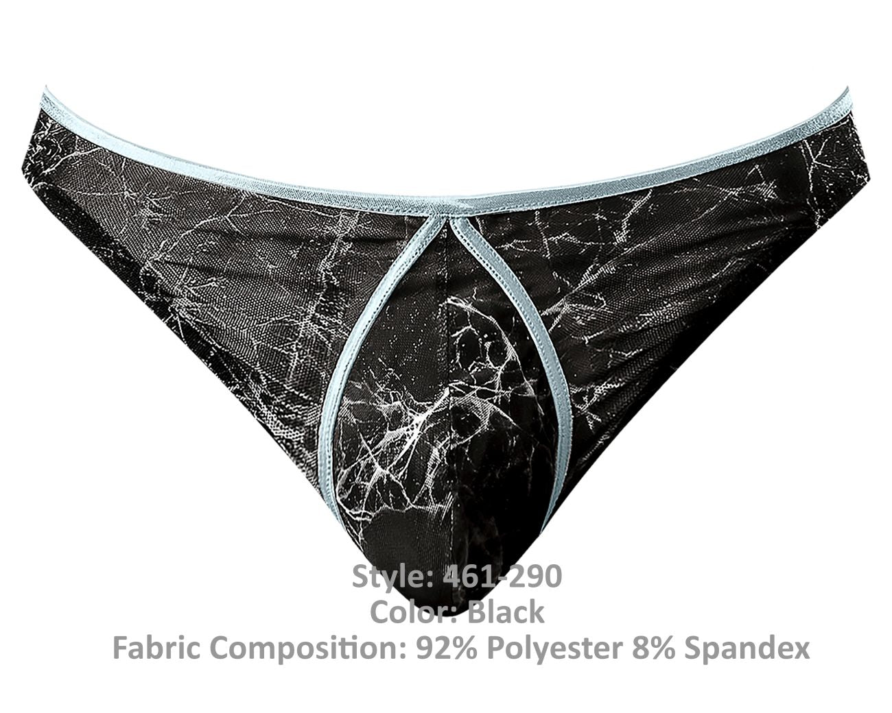 Male Power 461-290 Marble Mesh Mini Tanga Farbe Schwarz