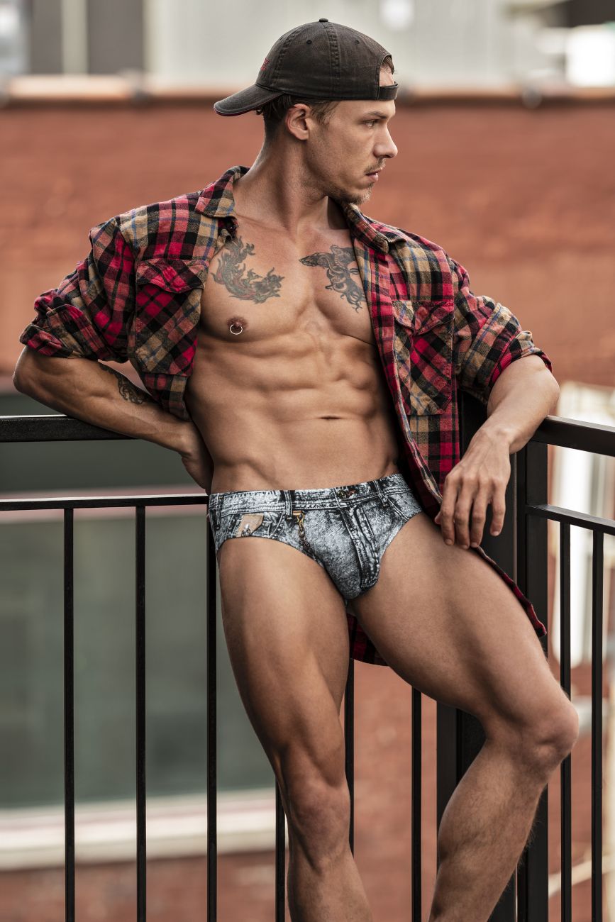 Male Power 486-286 Dirty Denim Bikini Farbe Denim Print