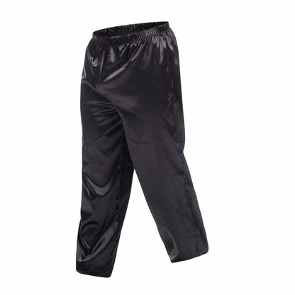 Black satin malebasics pants with elastic waistband for a comfortable fit
