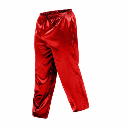 Malebasics pants satin shiny red satin pants with elastic waistband perfect for stylish comfort
