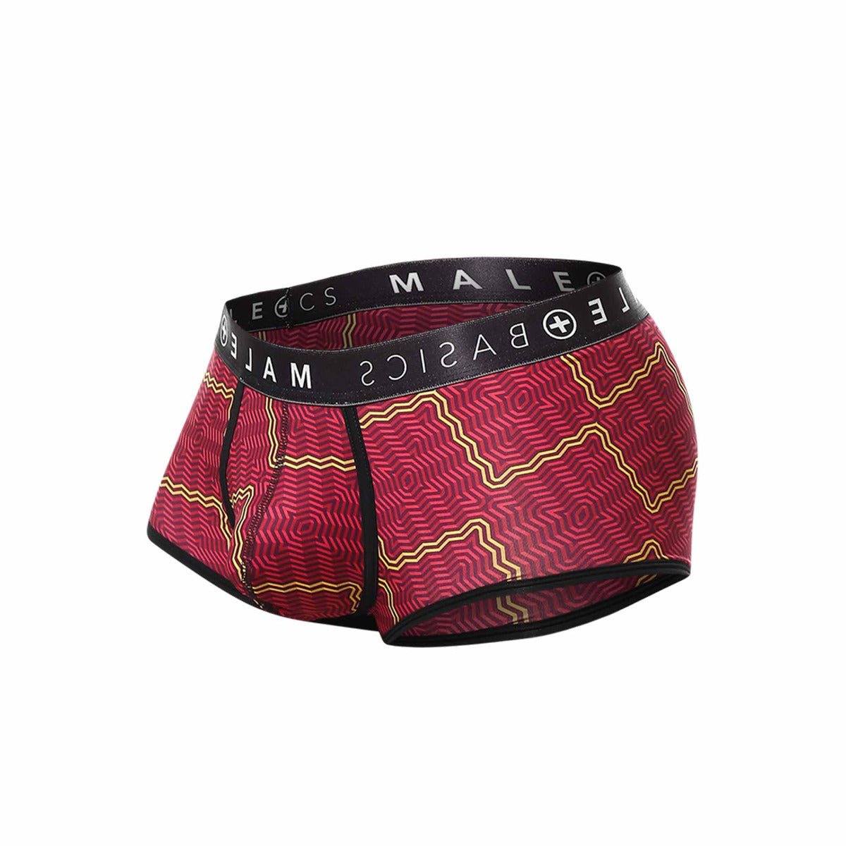 Red and gold patterned men’s briefs with black male basics waistband sexy pouch design final sale