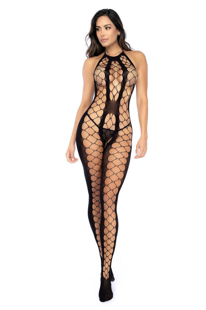 Mapale 1156 Cutout Fishnet Boystocking Color Black