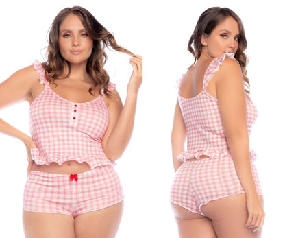 Mapale 7592X Zweiteiliges Pyjama-Set Farbe Vichy Pink Plaid