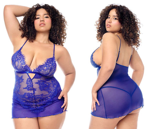Nuisette Mapale 7612X avec culotte assortie de couleur bleue