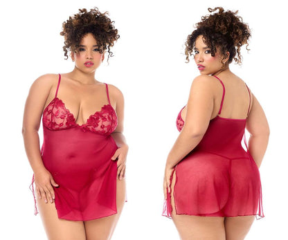 Nuisette Mapale 7620X avec culotte assortie de couleur rouge