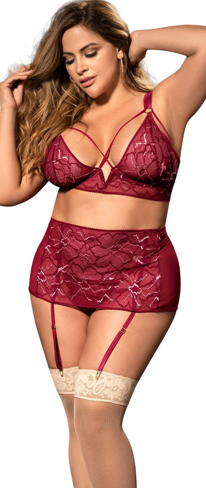 Ensemble de trois pièces Mapale 8649X Couleur Bordeaux