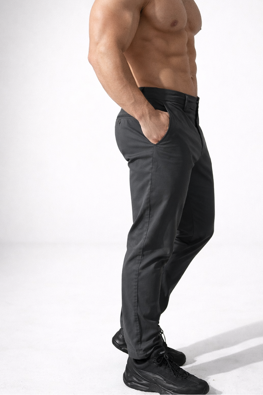 Jed North Men's Men's Fitted Chino Pants - Dark Gray