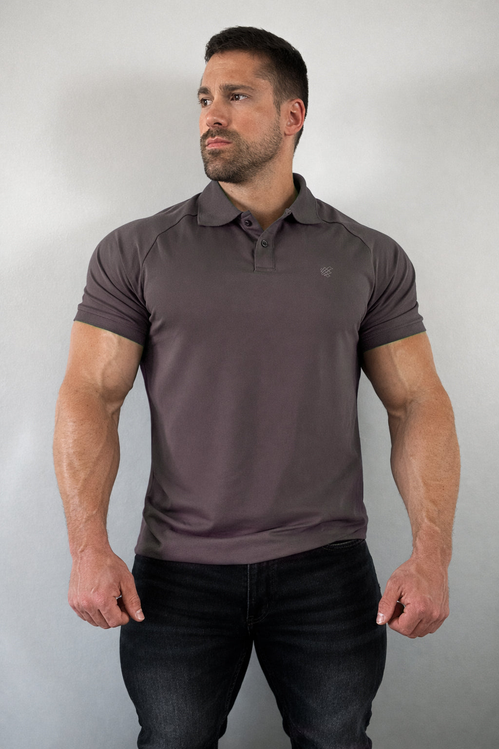 Jed North Men's Muscle Fit All-Day Polo T-Shirt - Steel Gray
