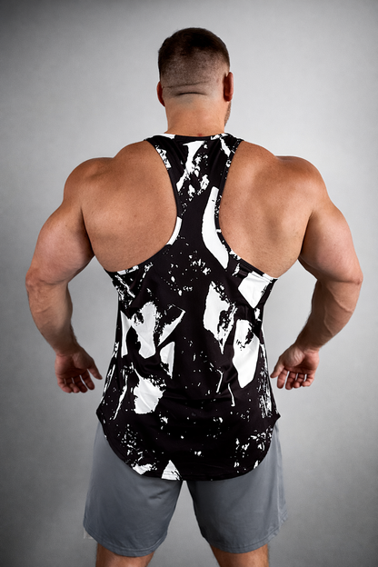 Jed North Men's Graphic Muscle Stringer - Abstract Black