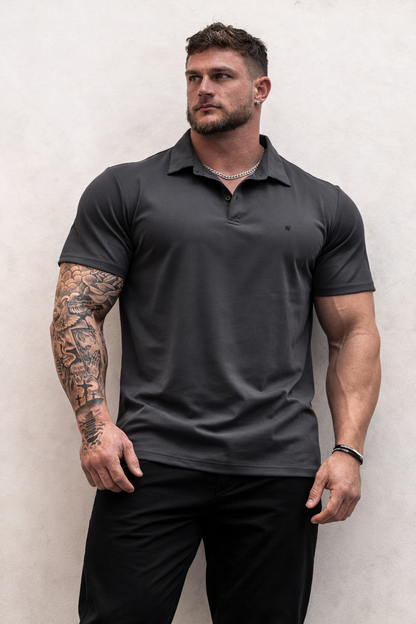 Jed North Men's Fast-Dry Polo T-Shirt - Dark Gray