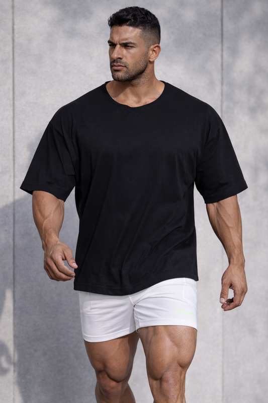 Jed North Men's Raw-Cut Boxy Crop Tee - Black