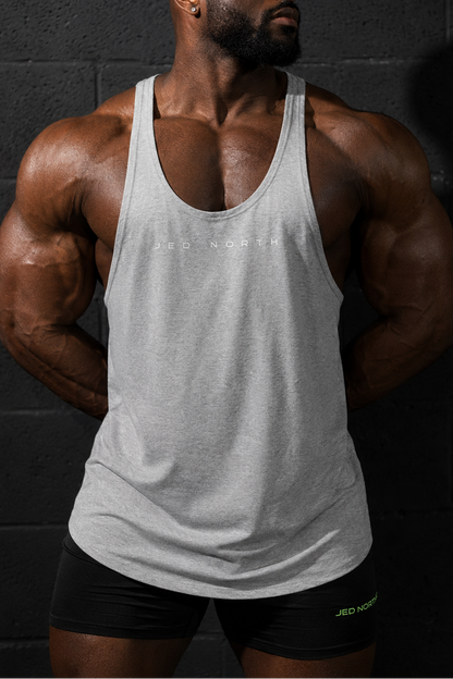 Jed North Men's Classic Bodybuilding Racerback Stringer - Light Gray