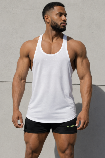 Jed North Men's Classic Bodybuilding Racerback Stringer -  Off White