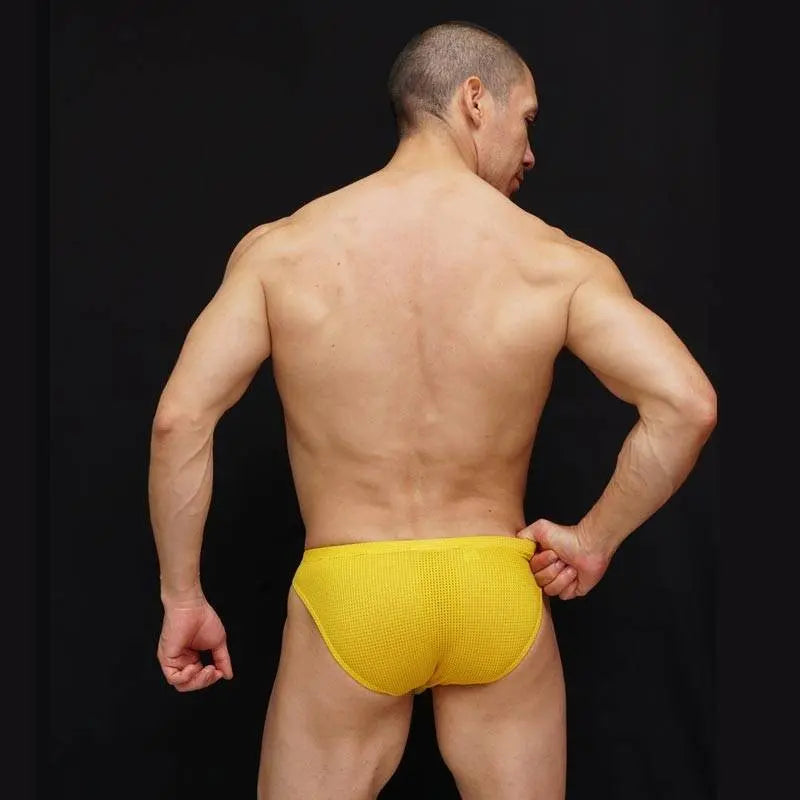 Arroyman Men's Yellow Mesh Bikini Underwear MIN013S