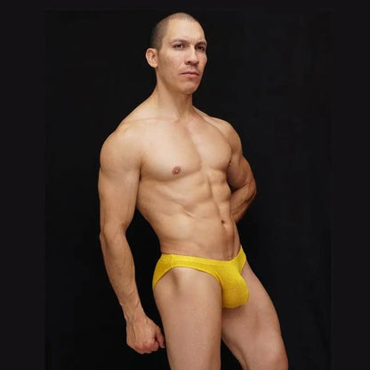 Arroyman Men's Yellow Mesh Bikini Underwear MIN013S