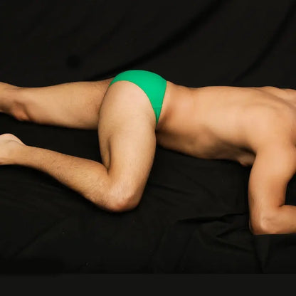Arroyman Men's Green Striped Bikini Swimsuit SG006L