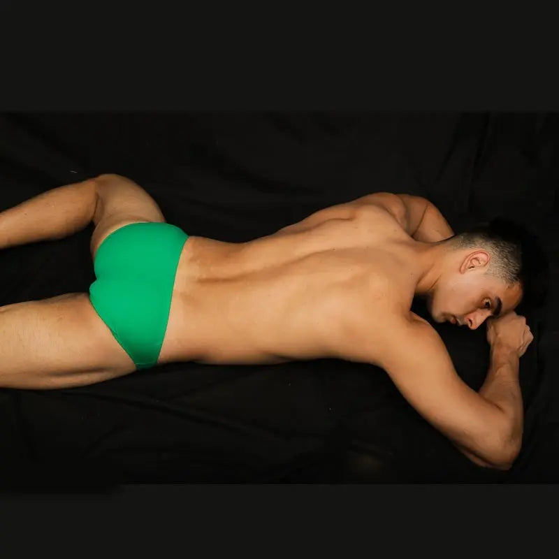 Arroyman Men's Green Striped Bikini Swimsuit SG006L