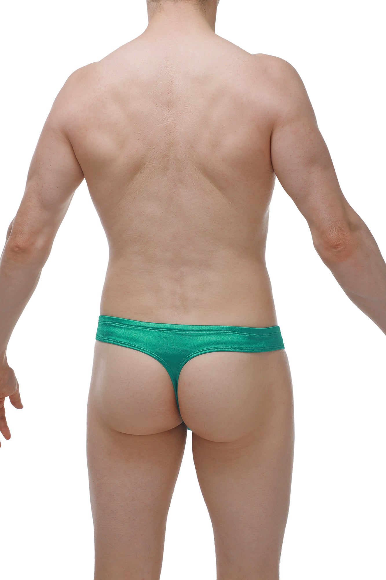 Emerald green satin mini boxer thong showcasing smooth fabric and vibrant color for comfortable wear