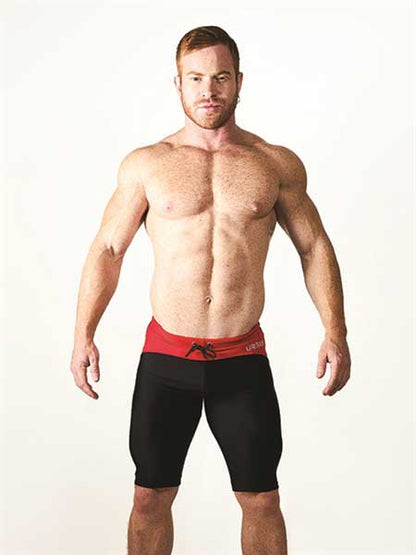Mister B Urban Mallorca cycle shorts in black and red with drawstring waistband size M for athletic use