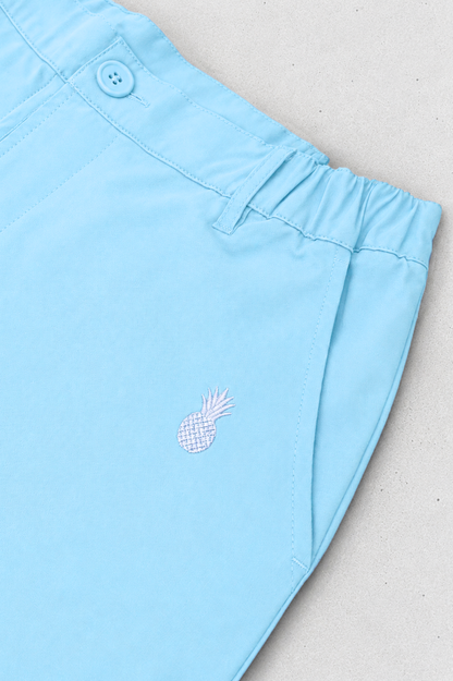 JJ Malibu Men's Muscle-fit Men's 2.5'' Stretchy Chino Shorts - Pale Blue