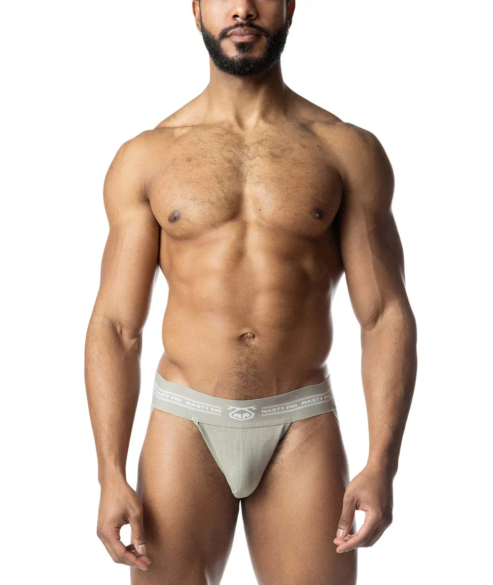 Nasty Pig Core Jockstrap Underwear - Sage Green/White