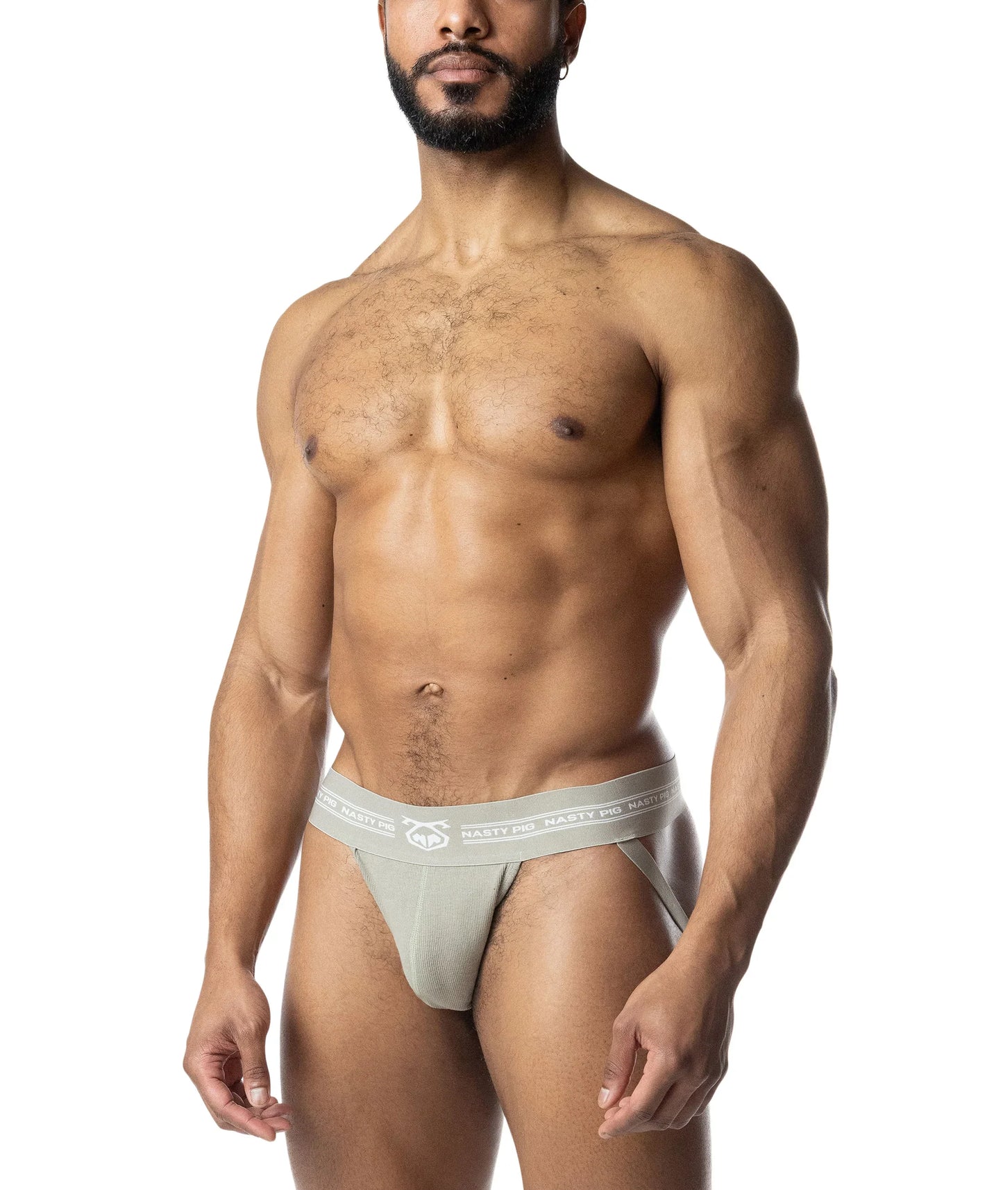 Nasty Pig Core Jockstrap Underwear - Sage Green/White