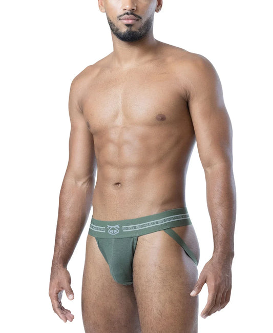 Nasty Pig Men's Core Jockstrap 3.0 - Army Green/Shark Grey/White