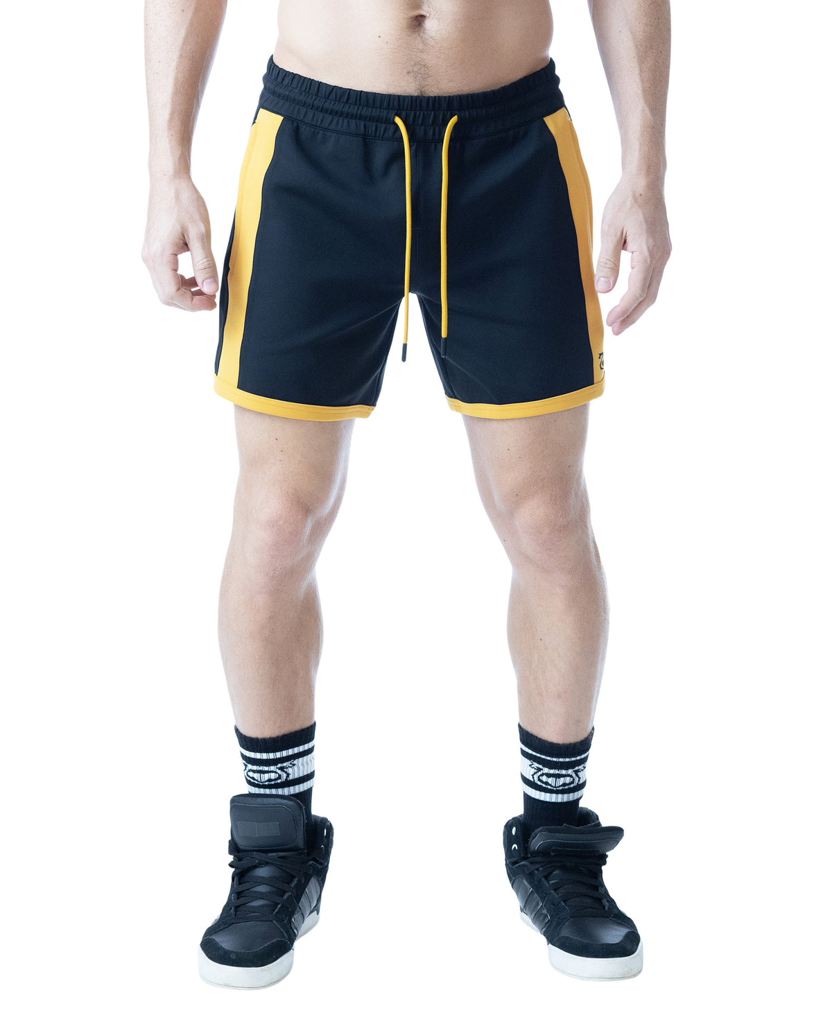 Short de rugby pour homme Ink de Nasty Pig - Noir/Jaune cadmium