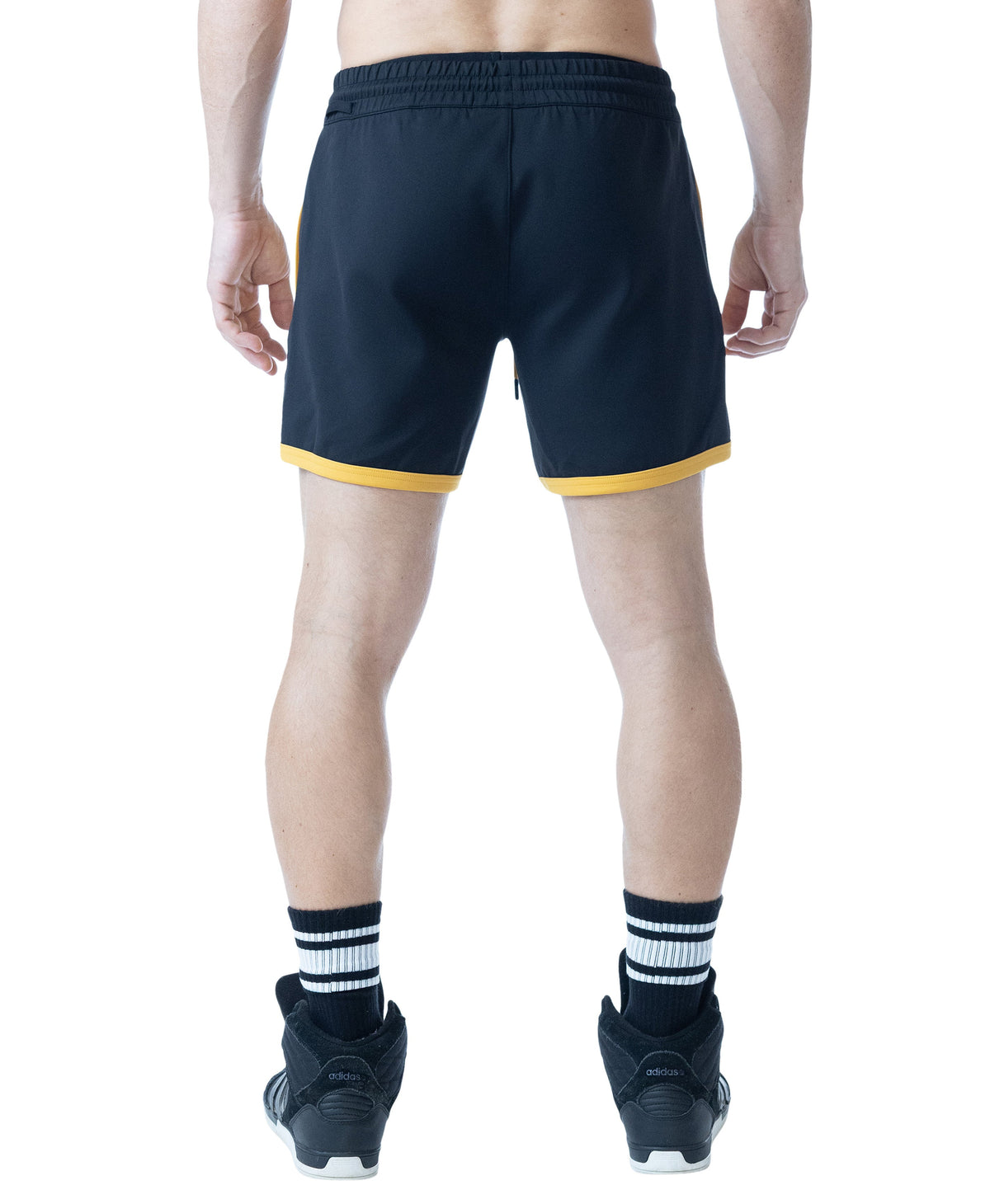 Short de rugby pour homme Ink de Nasty Pig - Noir/Jaune cadmium