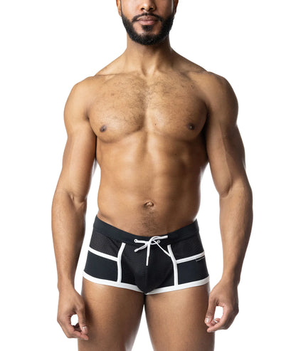 Nasty Pig Overlay Square Cut Swimwear - Black/White