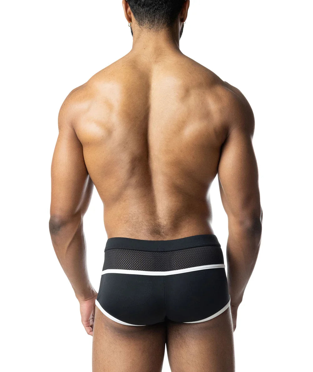 Nasty Pig Overlay Square Cut Swimwear - Black/White