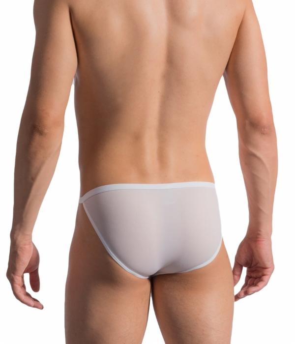 White sheer mesh briefs with solid white waistband from olaf benz 0965 riotanga collection front view