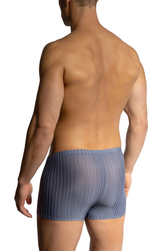 Blue ribbed boxer briefs olaf benz minipants with snug form-fitting design and comfortable stretch fabric