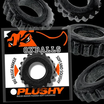 Black ox plushy textured oxballs bulge maker with soft squishy design for comfortable support and shaping