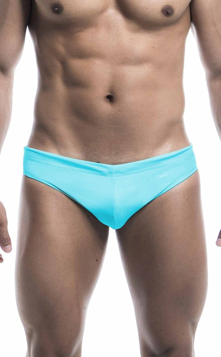 Oceanico swim briefs in bright turquoise with a smooth, form-fitting design perfect for swimming and beachwear
