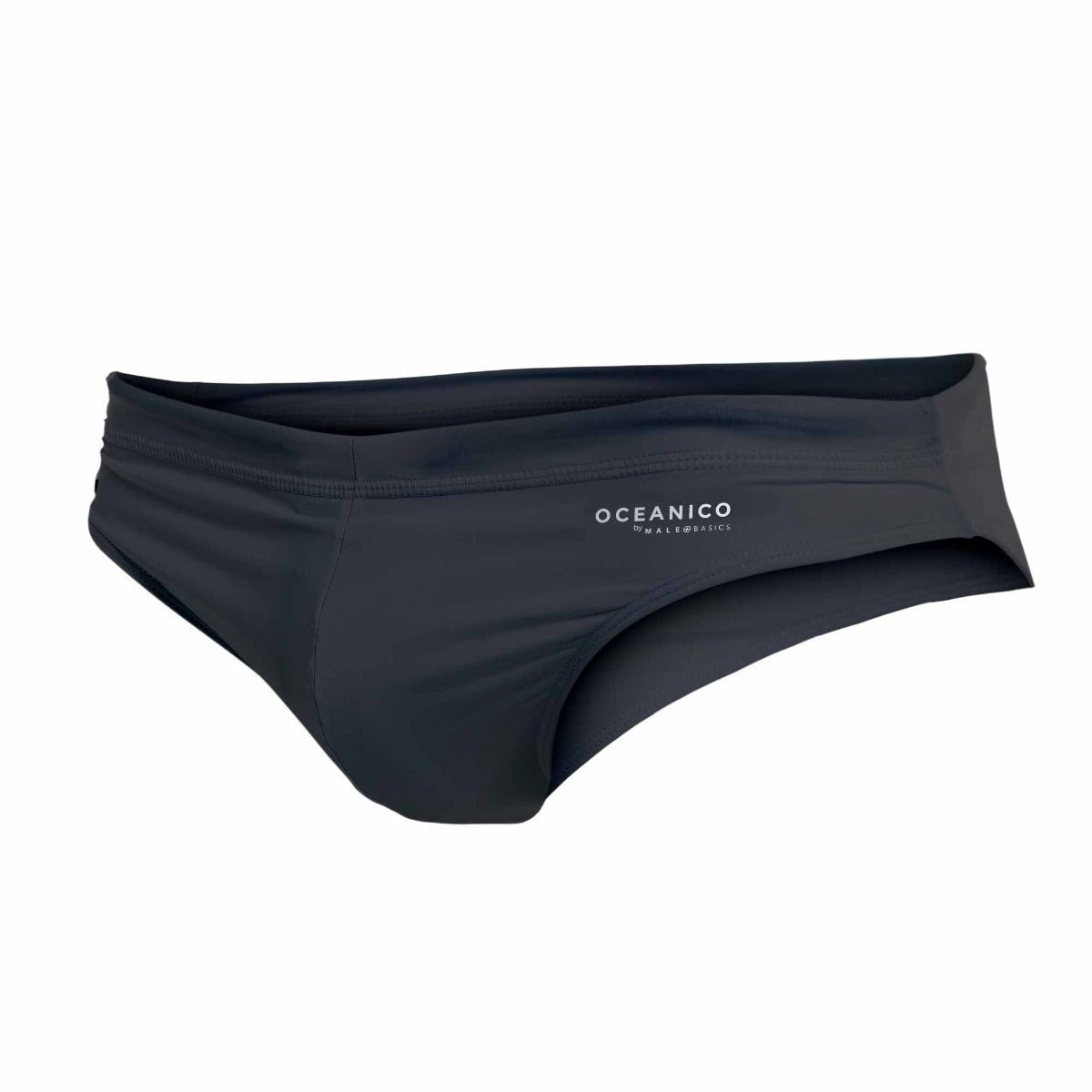 Oceanico swim briefs black oceanico swim trunks with sleek form-fitting design and subtle white branding on waistband