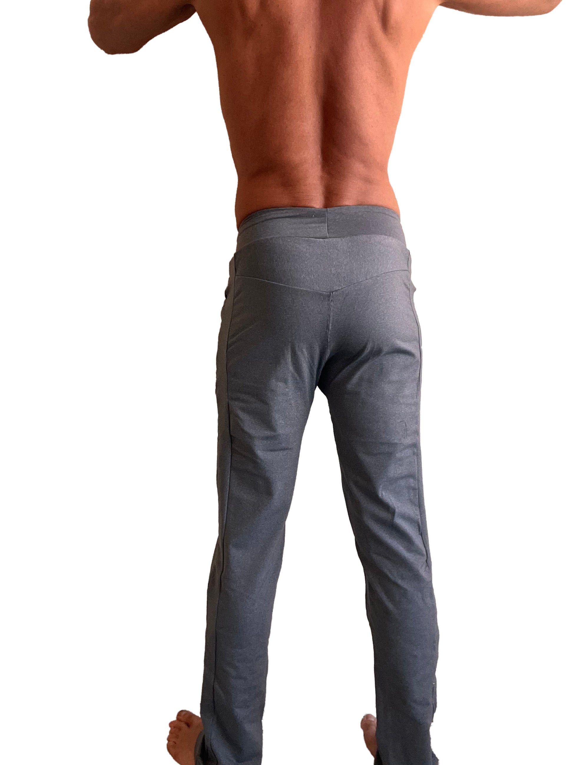 Performance premium track and lounge sweat pant in dark heather grey with sleek form-fitting design and subtle side pockets