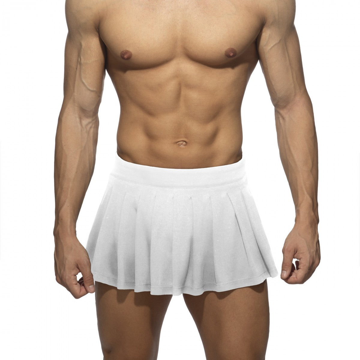 White pleated ring skirt made of lightweight fabric designed for tennis and active wear
