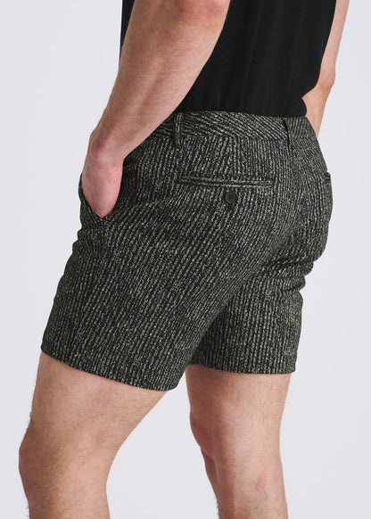 POSTMARC Chalk Stripe Jacquard Stretch Knit Chino Shorts - Black