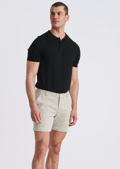 POSTMARC Chalk Stripe Jacquard Stretch Knit Chino Shorts - Vanilla