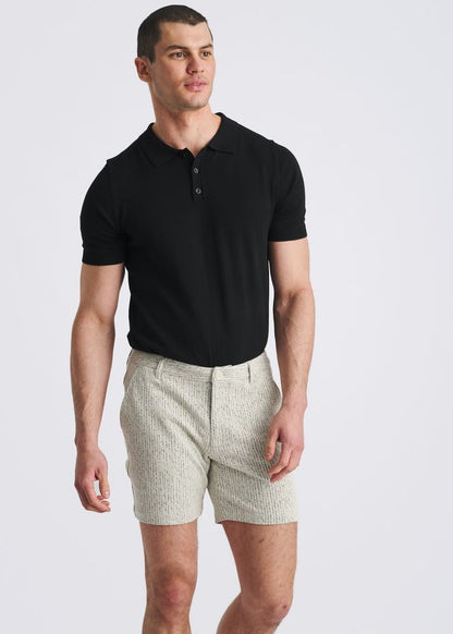 POSTMARC Chalk Stripe Jacquard Stretch Knit Chino Shorts - Vanilla