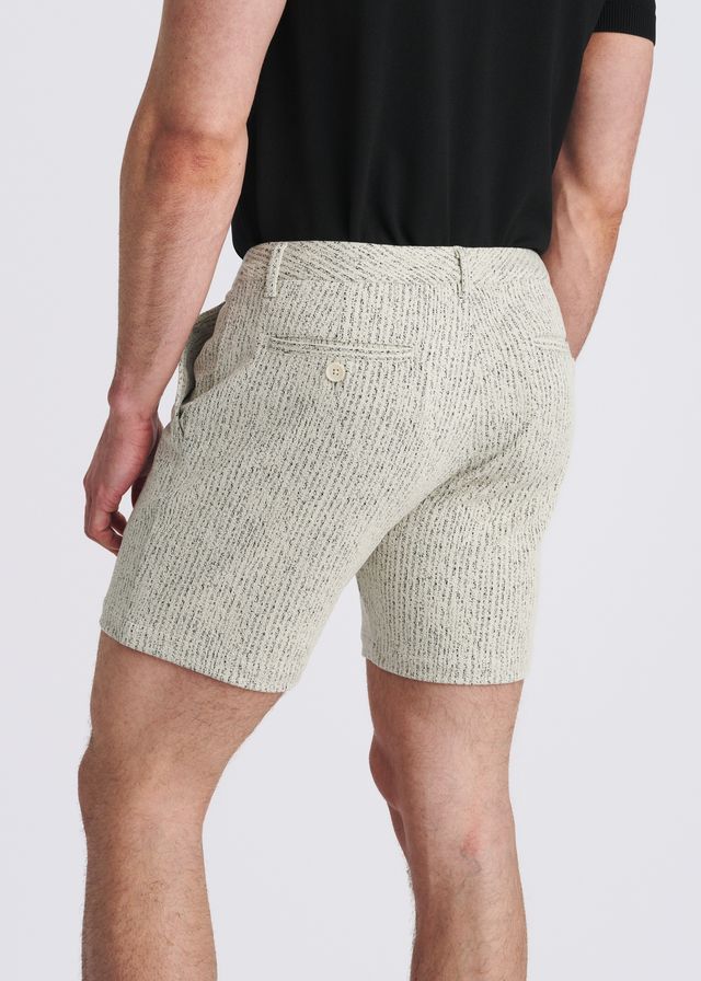 POSTMARC Chalk Stripe Jacquard Stretch Knit Chino Shorts - Vanilla