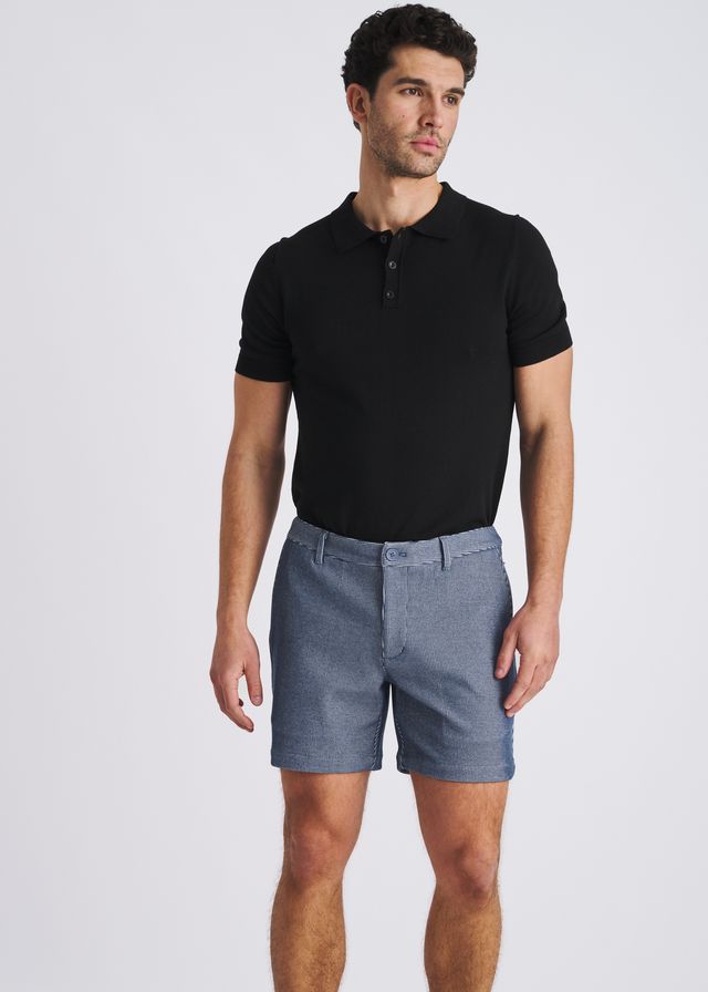 POSTMARC Pinstripe Stretch Knit Chino Shorts - Sky