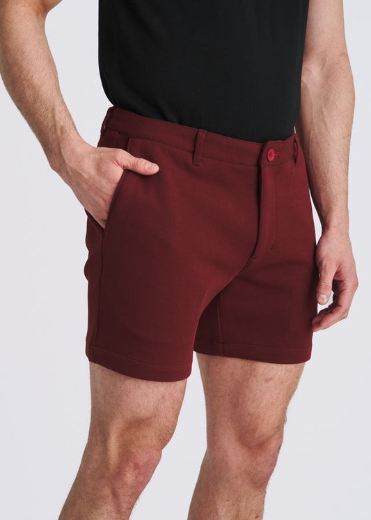 Shorts chino en maille extensible pour homme POSTMARC - Bordeaux