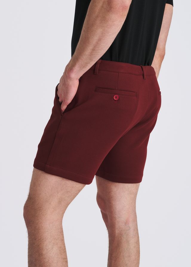 Shorts chino en maille extensible pour homme POSTMARC - Bordeaux