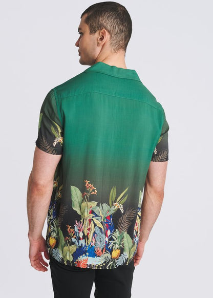POSTMARC Fauna Border Print S/S Modal Shirt - Emerald/Multi Fauna