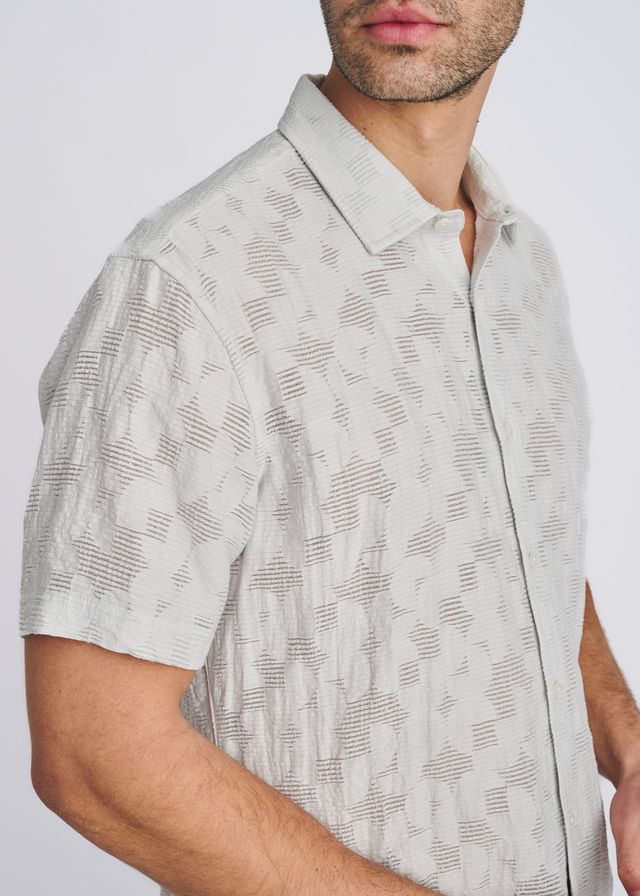 POSTMARC Floral Jacquard S/S Shirt - Powder