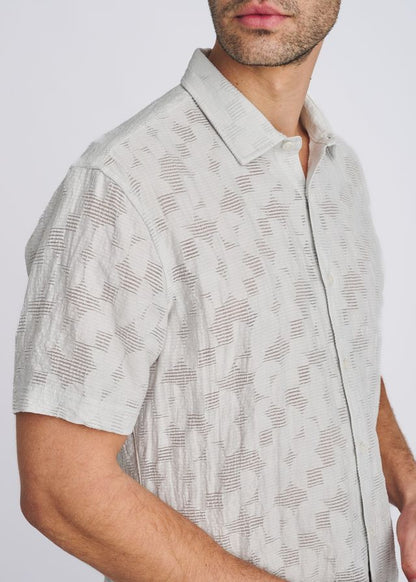 POSTMARC Floral Jacquard S/S Shirt - Powder