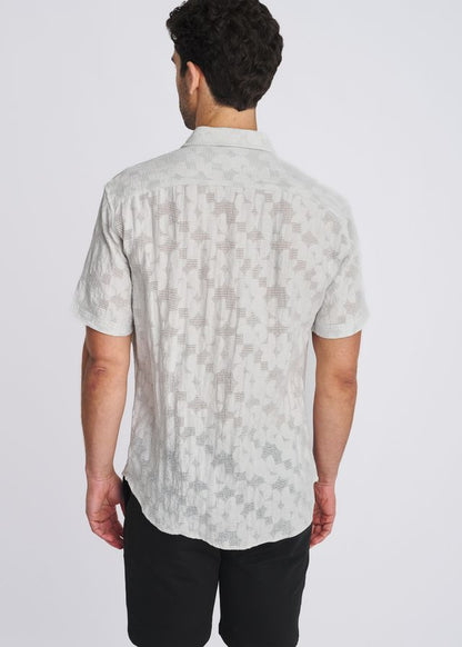 POSTMARC Floral Jacquard S/S Shirt - Powder