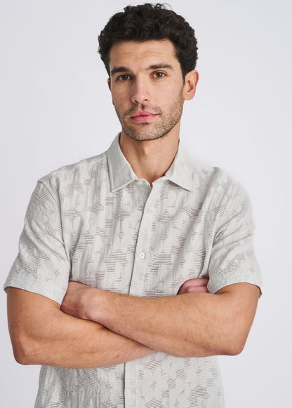 POSTMARC Floral Jacquard S/S Shirt - Powder